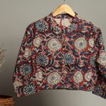 Handmade Block Print Cotton for Women ? Ethnic Floral Printed Top with Long Sleeves